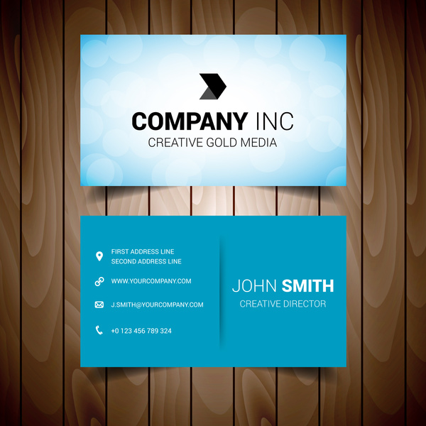 light blue corporate business card