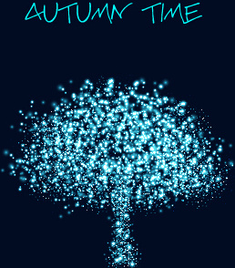 light dot autumn tree vector background