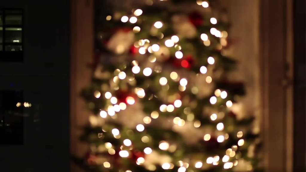 light effect of sparkling christmas tree