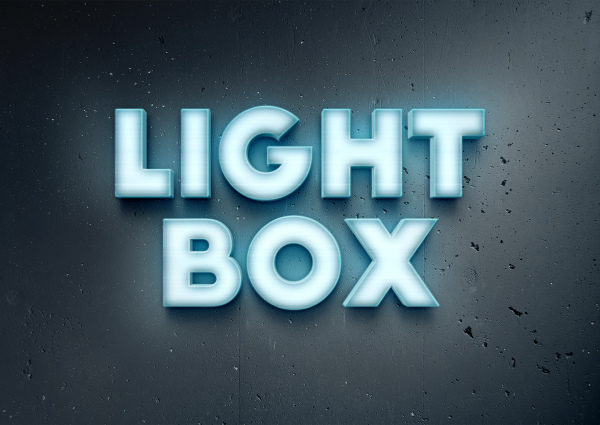 lightbox text effect