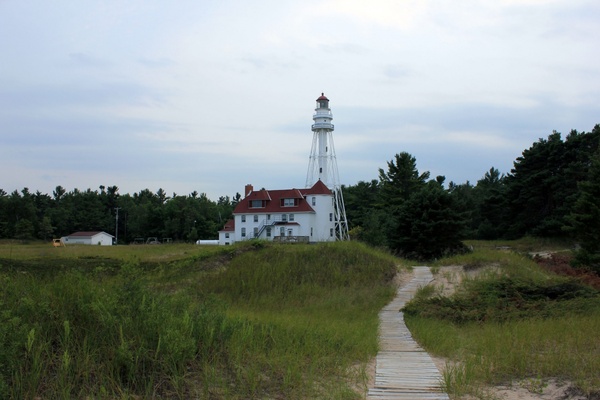 lighthouse and landscape at point beach state park wisconsin