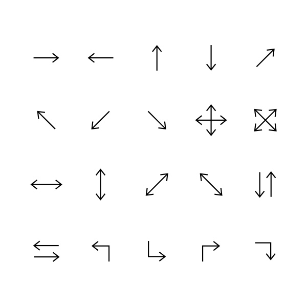 line art arrows set icon vector template illustration design