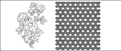 Line drawing of flowers -11