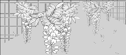 Line drawing of flowers -13 