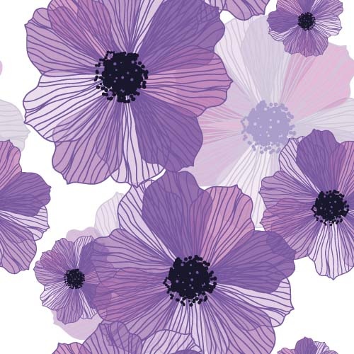 Download Line flower vector seamless pattern Free vector in Encapsulated PostScript eps ( .eps ) vector ...