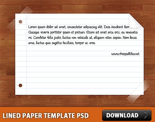 Lined Paper Template PSD