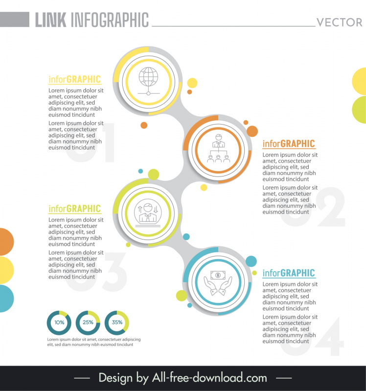 link infographic  template flat circles connection 