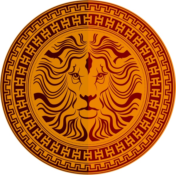 lion decoration on medallion template