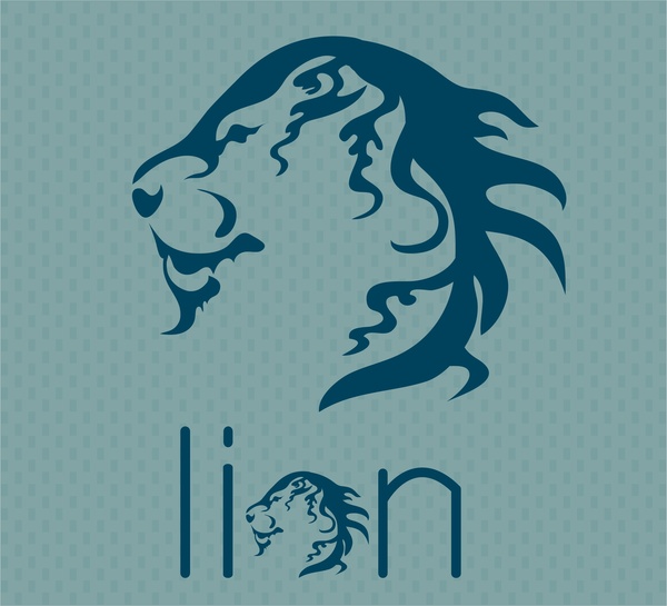 lion head symbol design with silhouette style