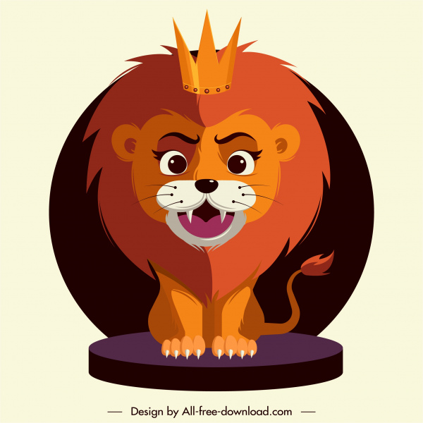 lion king icon stylized cartoon character