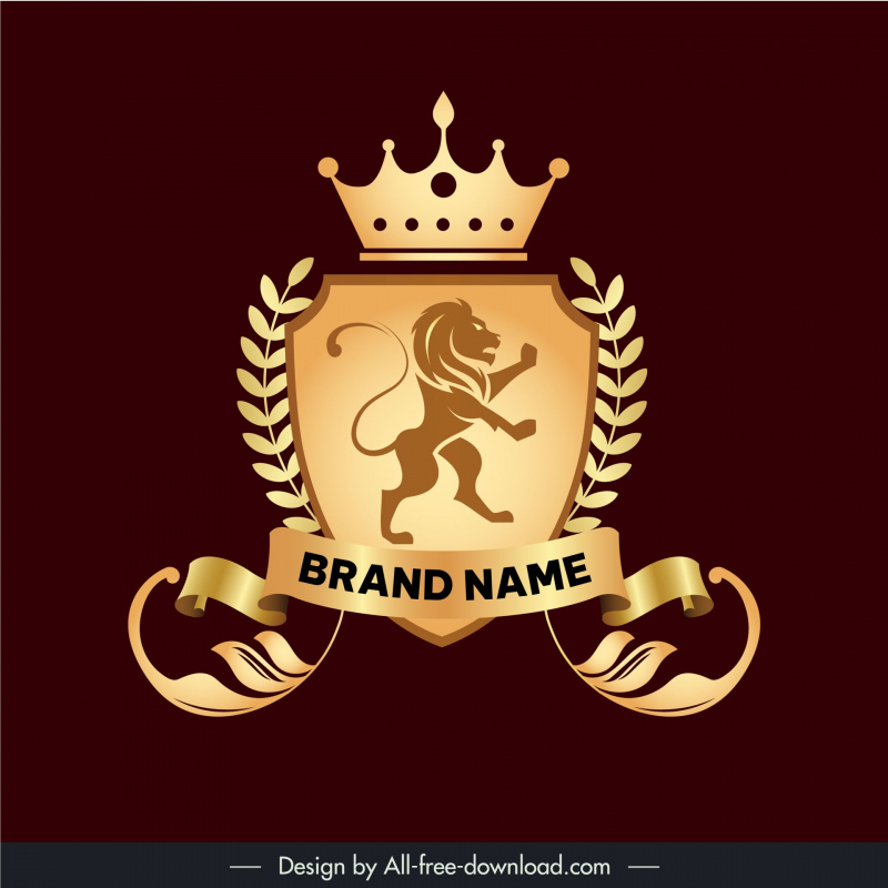 lion logo in royal style 3d luxury golden 