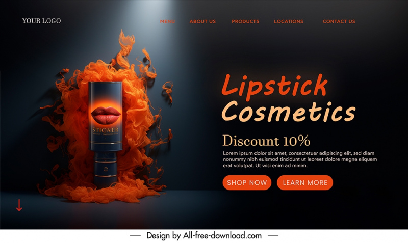 lipstick landing page discount template dynamic elegant contrast