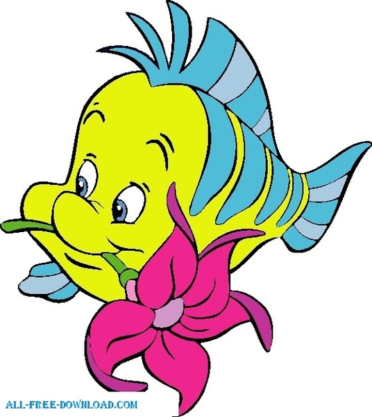 Little Mermaid Flounder 002 Free vector in Encapsulated PostScript eps