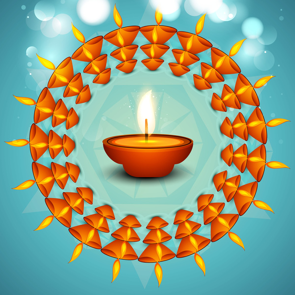Lluminated oil lamp on beautiful diwali background Vectors graphic art  designs in editable .ai .eps .svg .cdr format free and easy download  unlimit id:6818106