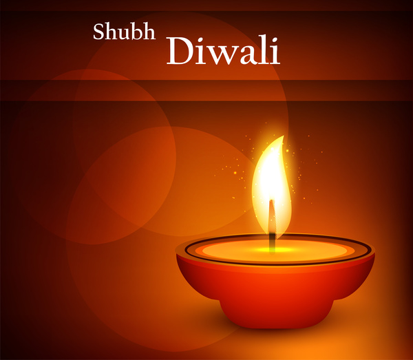 lluminated oil lamp on beautiful diwali background
