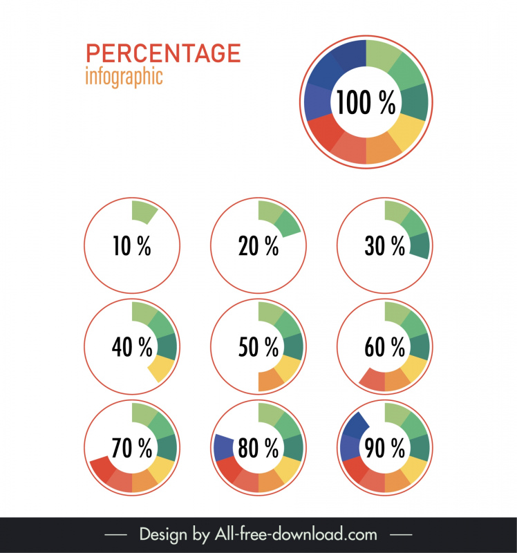 loading infographic percentage design elements colorful circle shapes
