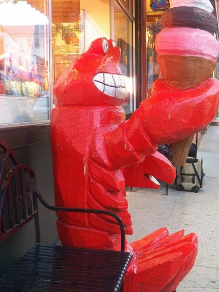 lobster eating an ice cream