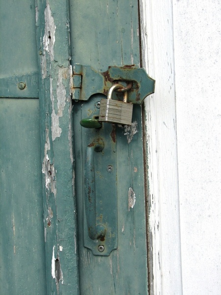 locked security door