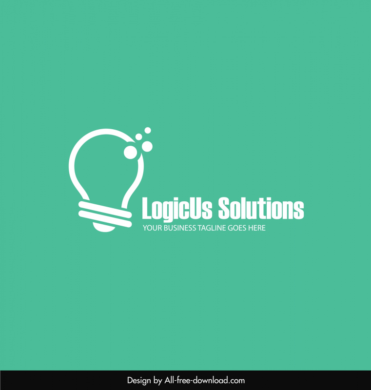   logicus solutions company logo flat lightbulb texts sketch