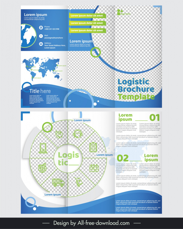 logistic brochure template elegant trifold design