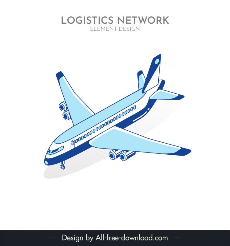 logistics airway design element 3d airplane sketch