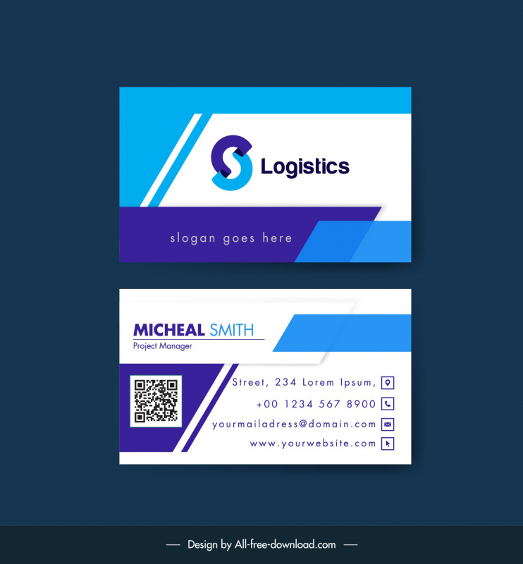 logistics business card template elegant modern