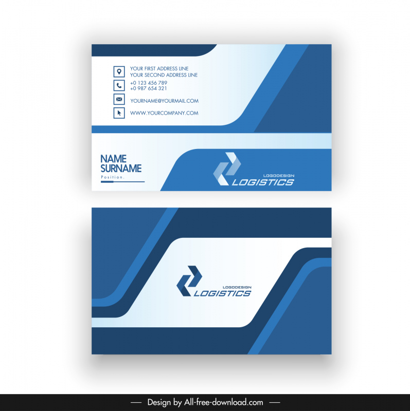 logistics business card template elegant modern geometric decor