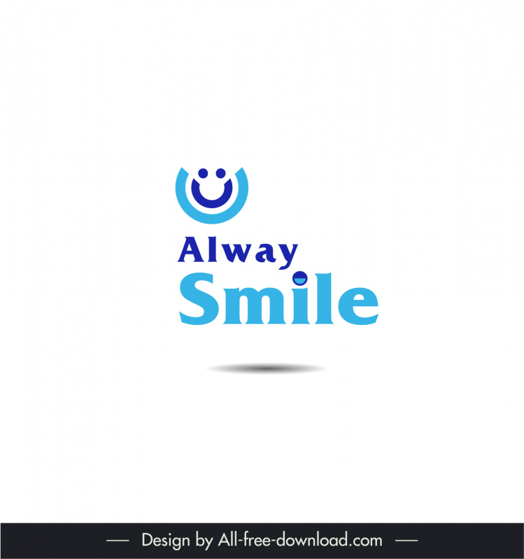 logo alway smile template modern flat elegant design happy face sketch