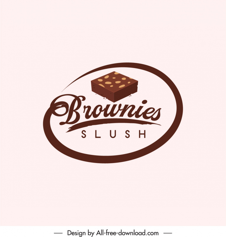 Logo brownie slush chocolate cake curve