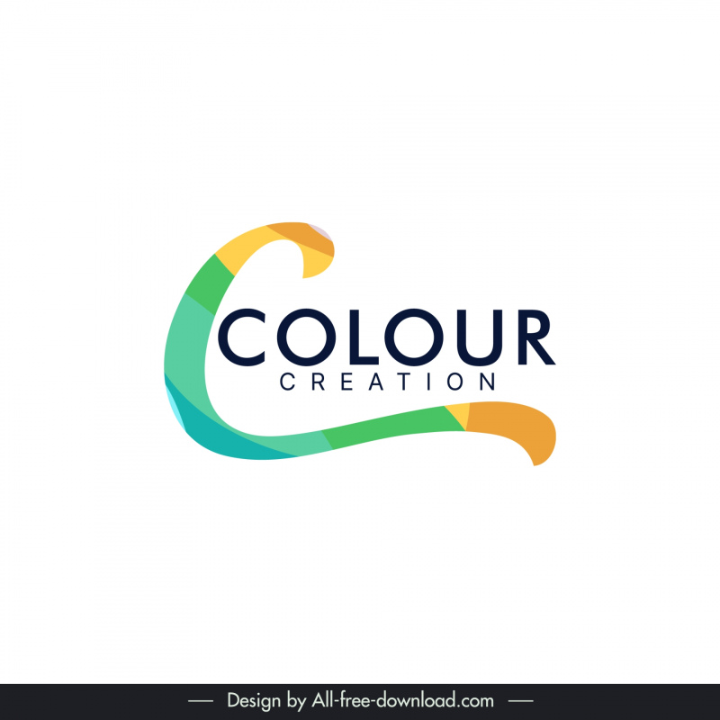 logo colour creation template dynamic curves texts