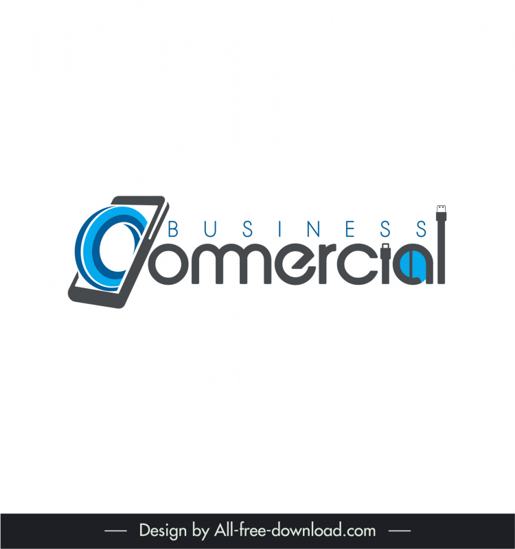 logo commercial business template stylized texts plugs sketch