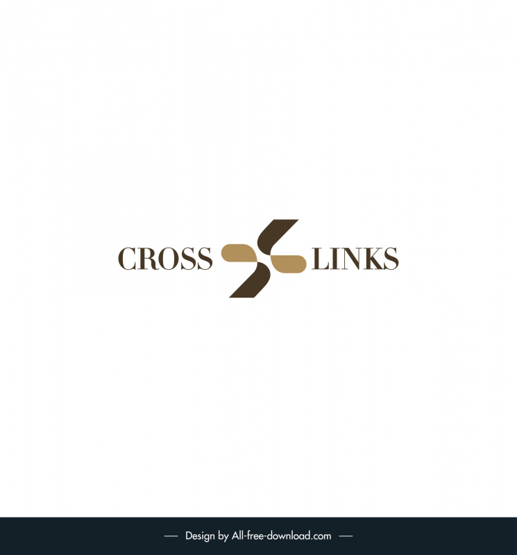 logo company crosslinks template symmetric flat texts design 
