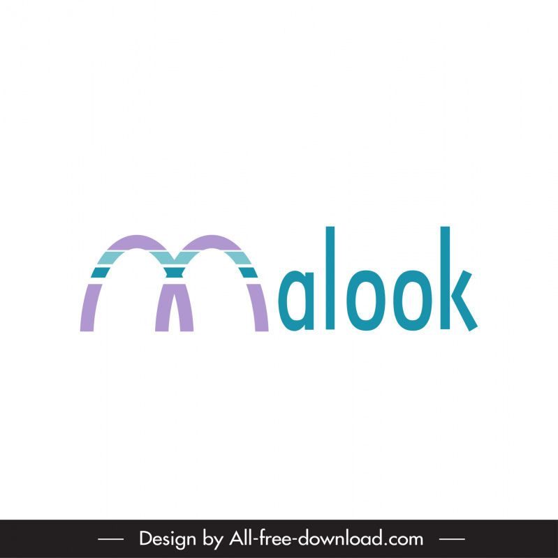logo decoration materials malook template modern flat texts curves stylized text sketch
