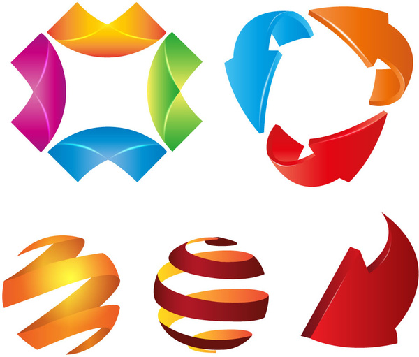 logo design elements illustration with abstract colorful shapes