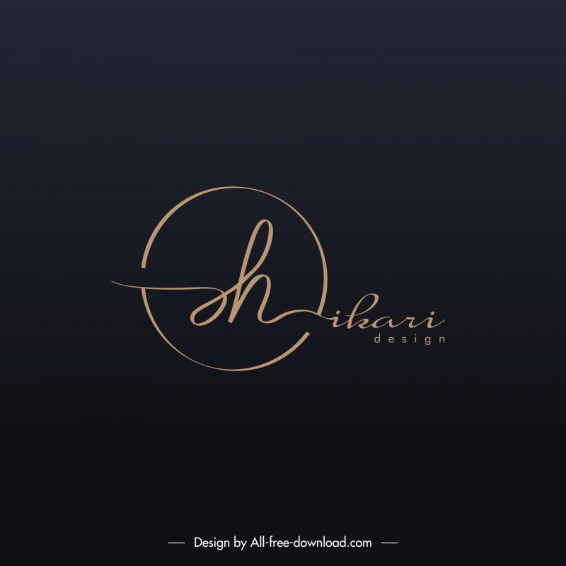 logo hikari design elements elegant calligraphic texts