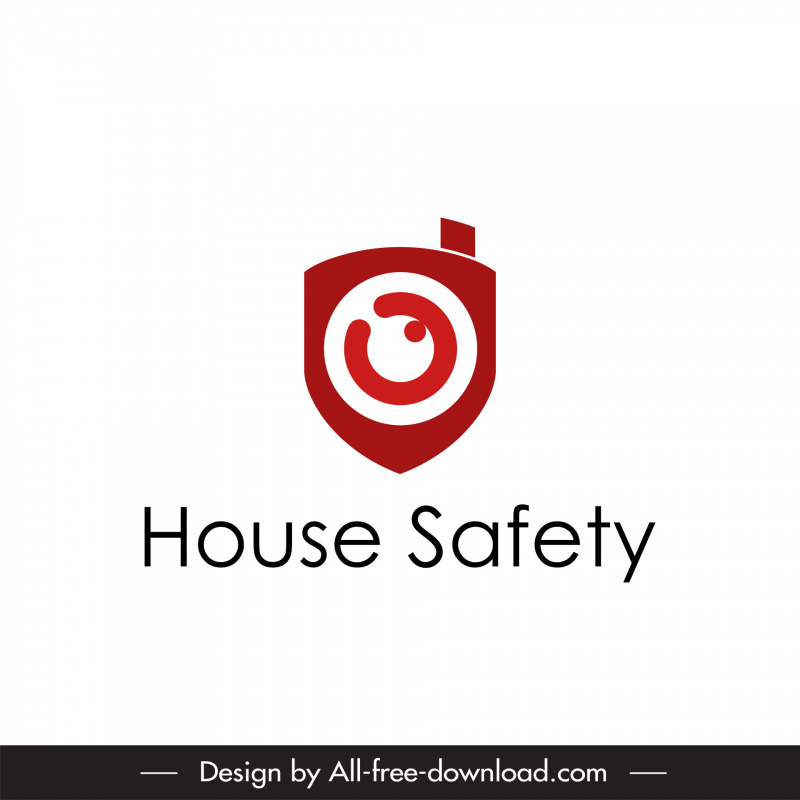 logo house safety template flat modern rounded shape 