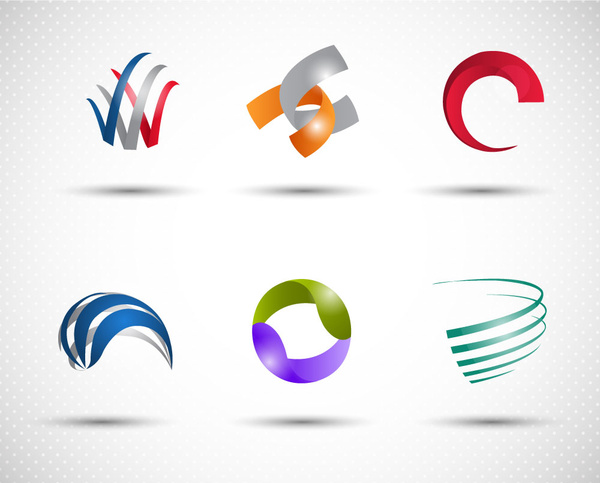 logo icons collection with 3d design