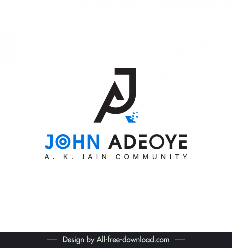 logo john adeoye inspirational networks template flat stylized texts sketch
