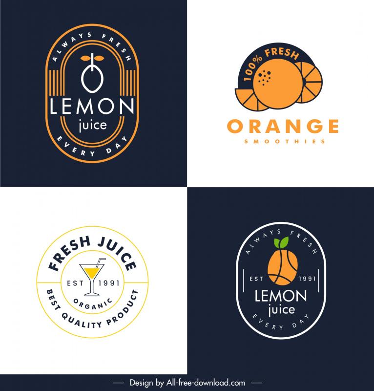 logo juice templates collection flat classic 