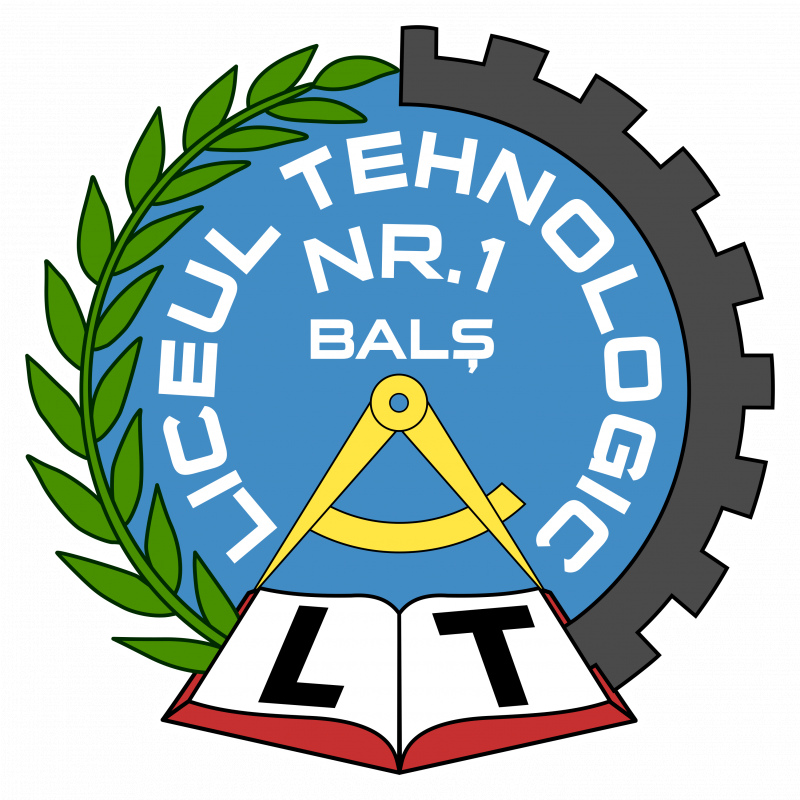 logo liceul tehnologic nr 1 bals usable gear leaf compass book design 