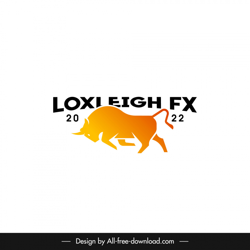 logo loxleigh fx template flat silhouette dynamic buffalo outline