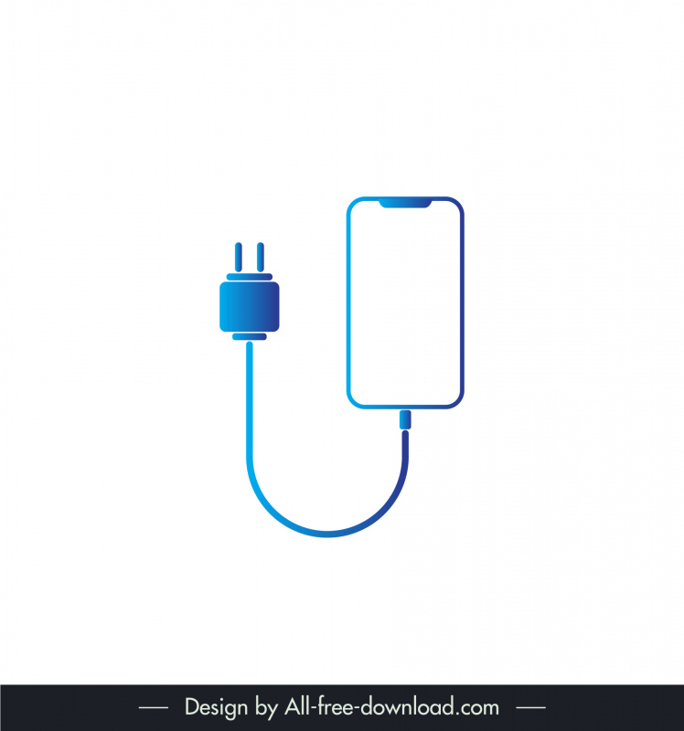 logo maptech electric accessories usb charger data cable template elegant flat modern plug smartphone sketch