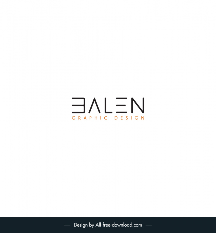 logo name balen template flat capital texts sketch