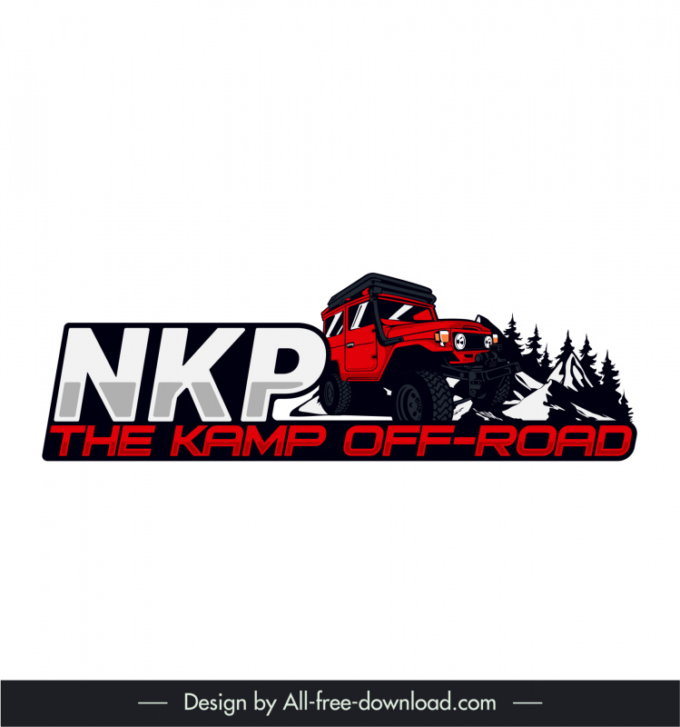logo nkp the kamp off road template car mountain texts decor