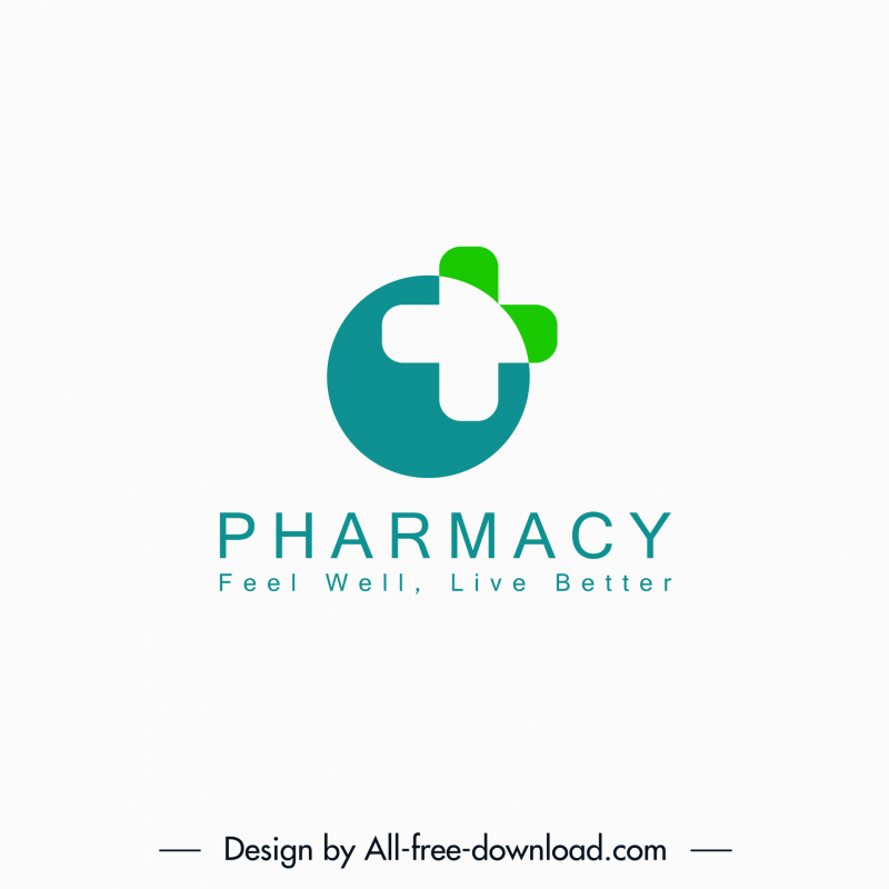 logo pharmacy template flat circle medical cross shape sketch