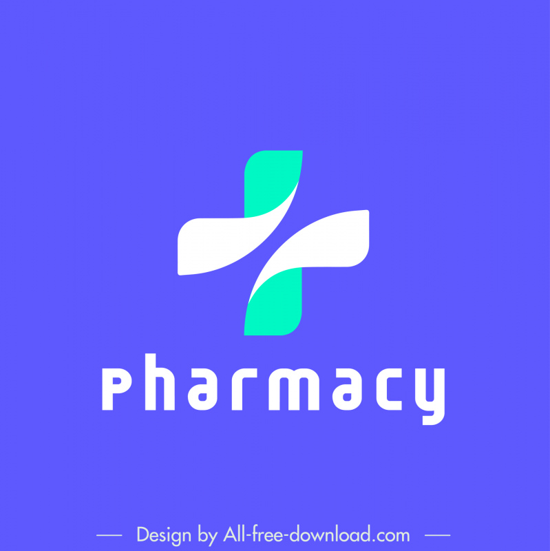 logo pharmacy template symmetric curved medical cross shape