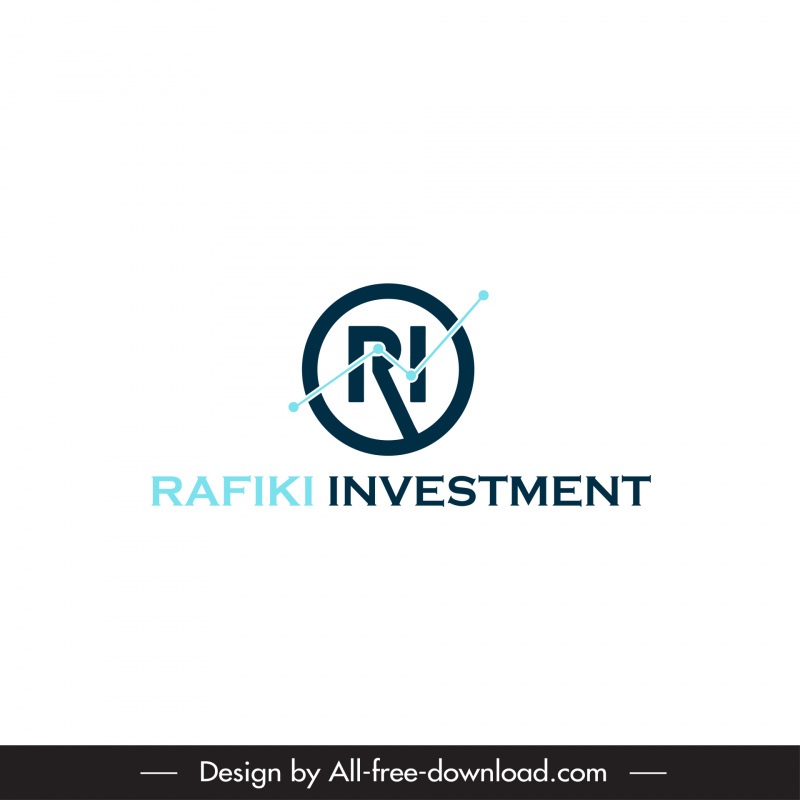 logo rafiki investment template isolated texts arrow sketch