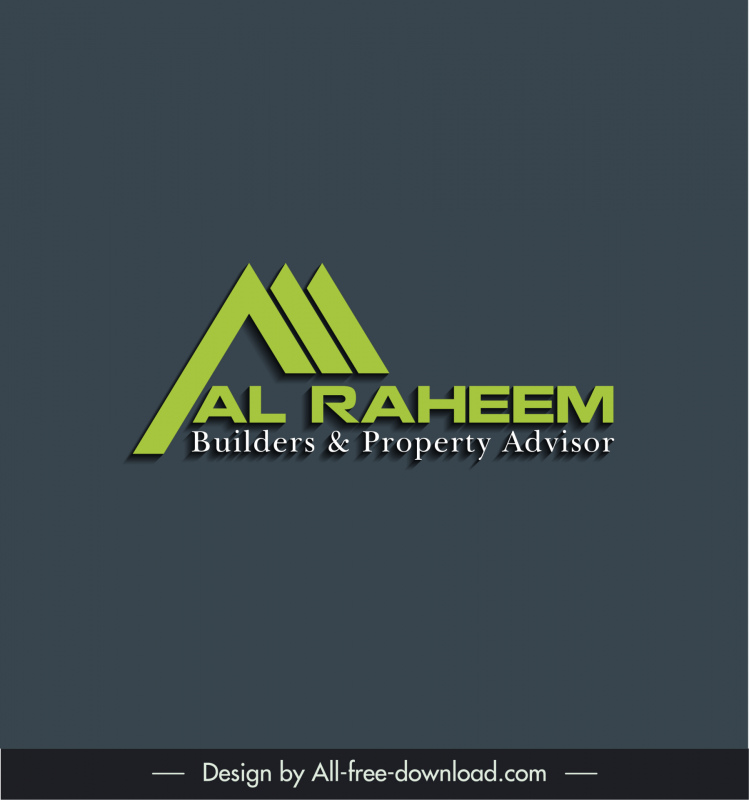 logo real estate al raheem template flat geometric house roof texts decor