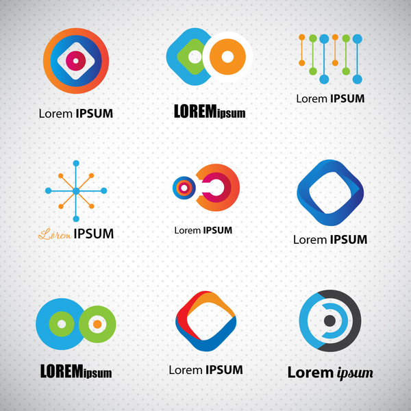 logo sets design with techno style