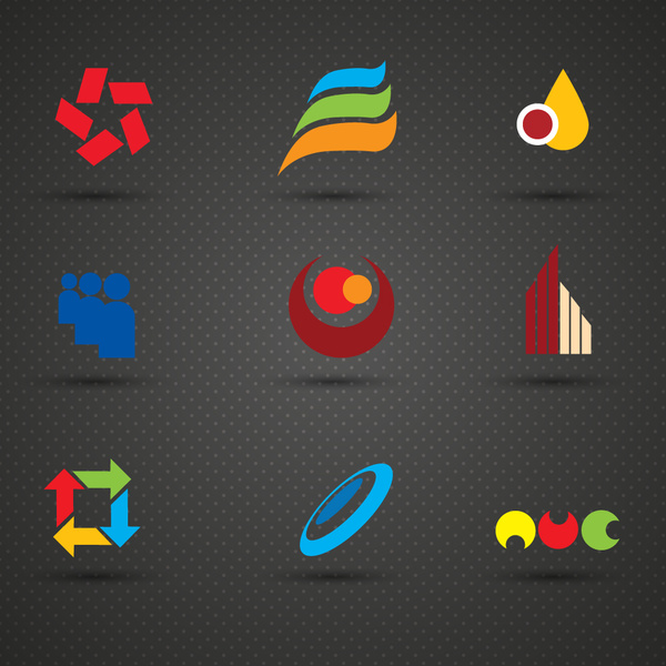 logo sets with abstract design on dark background